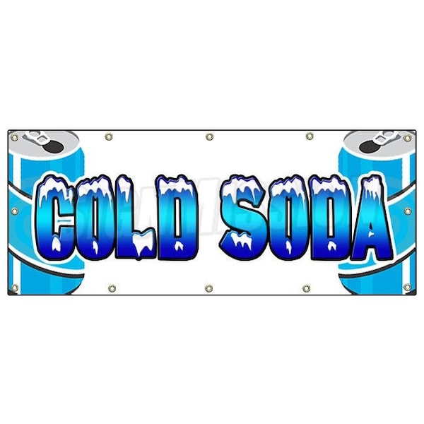 COLD SODA BANNER SIGN ice drink cart stand signs pop cola iced diet